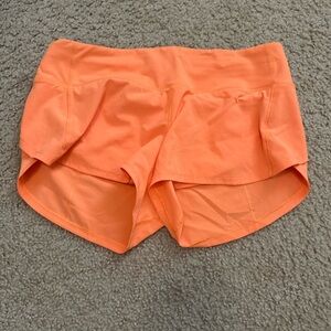 lululemon athletica Vibrant Orange Athletic Shorts